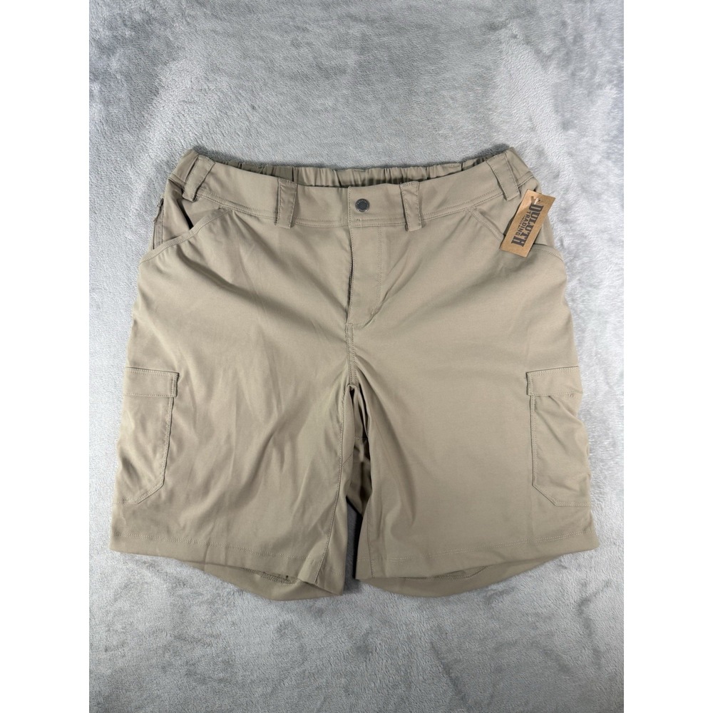 Duluth Trading Shorts Womens 16W Tan Dry On The Fly Cargo Outdoor Hiking 10" NWT